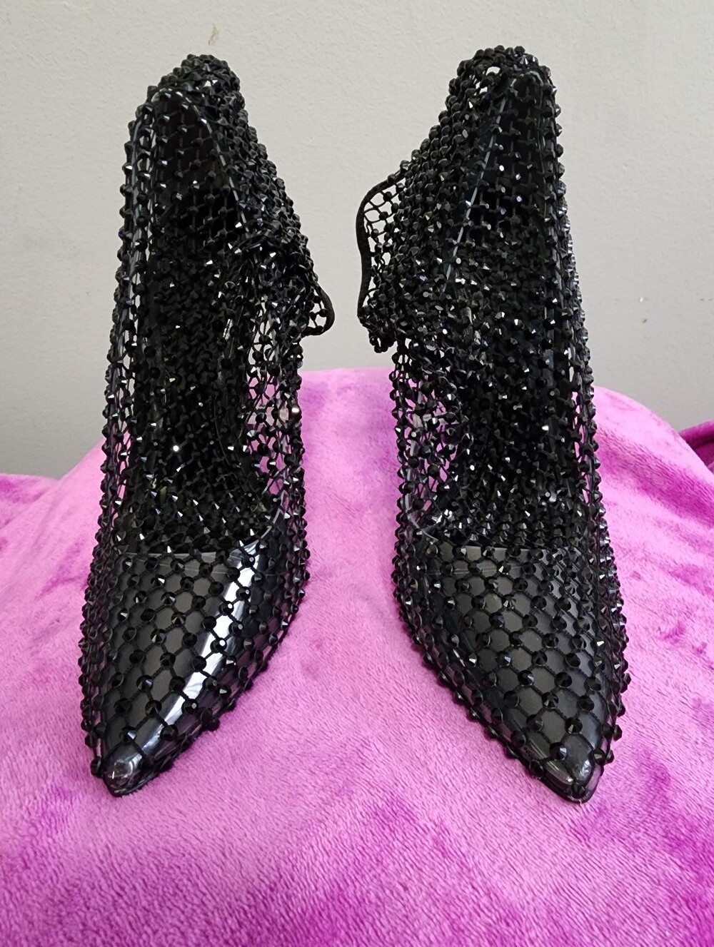 JLO revolve Rhinestone Sock Style Pumps. - Picture 5 of 7